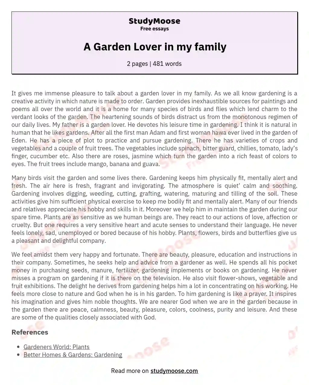 💋 Gardening essay writing. Essay on Garden for Students and Children