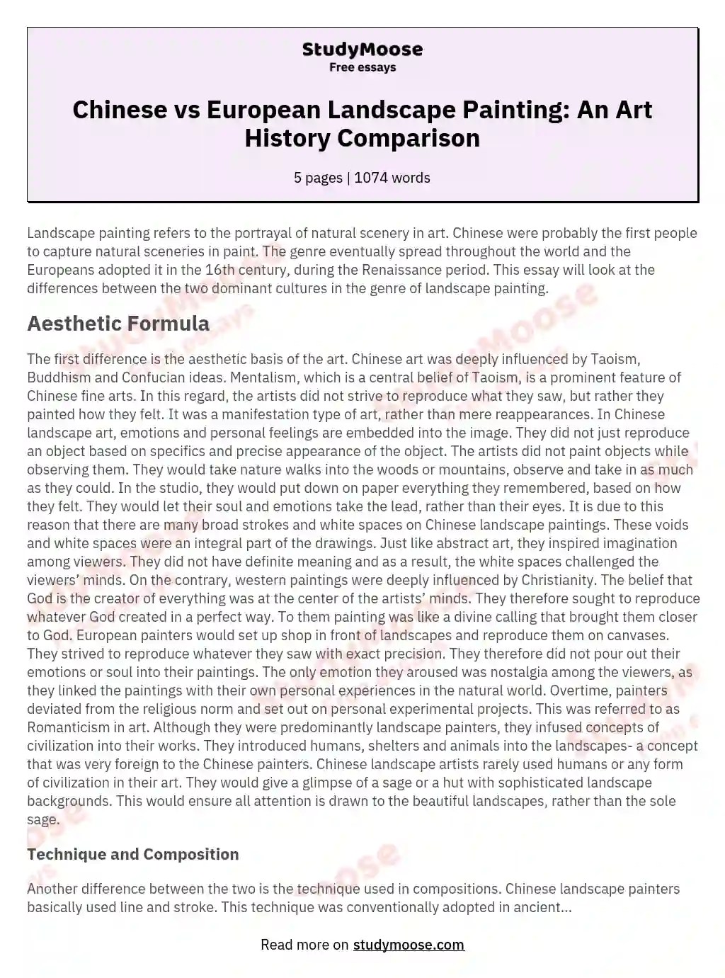 Chinese vs European Landscape Painting An Art History Comparison Free
