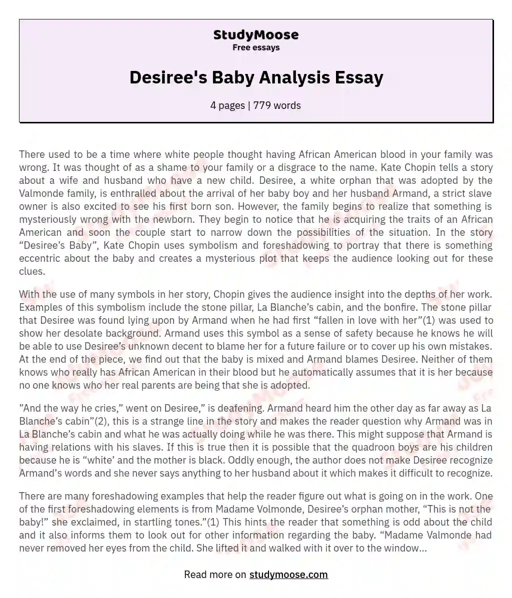 Exploring Race, Identity, and Prejudice in Kate Chopin's 'Desiree's