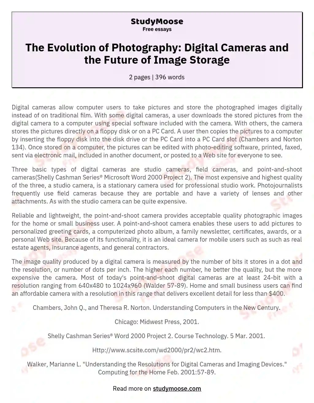 The Evolution of Photography Digital Cameras and the Future of Image