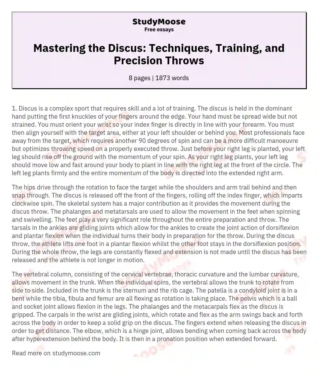 Mastering the Discus Techniques, Training, and Precision Throws Free