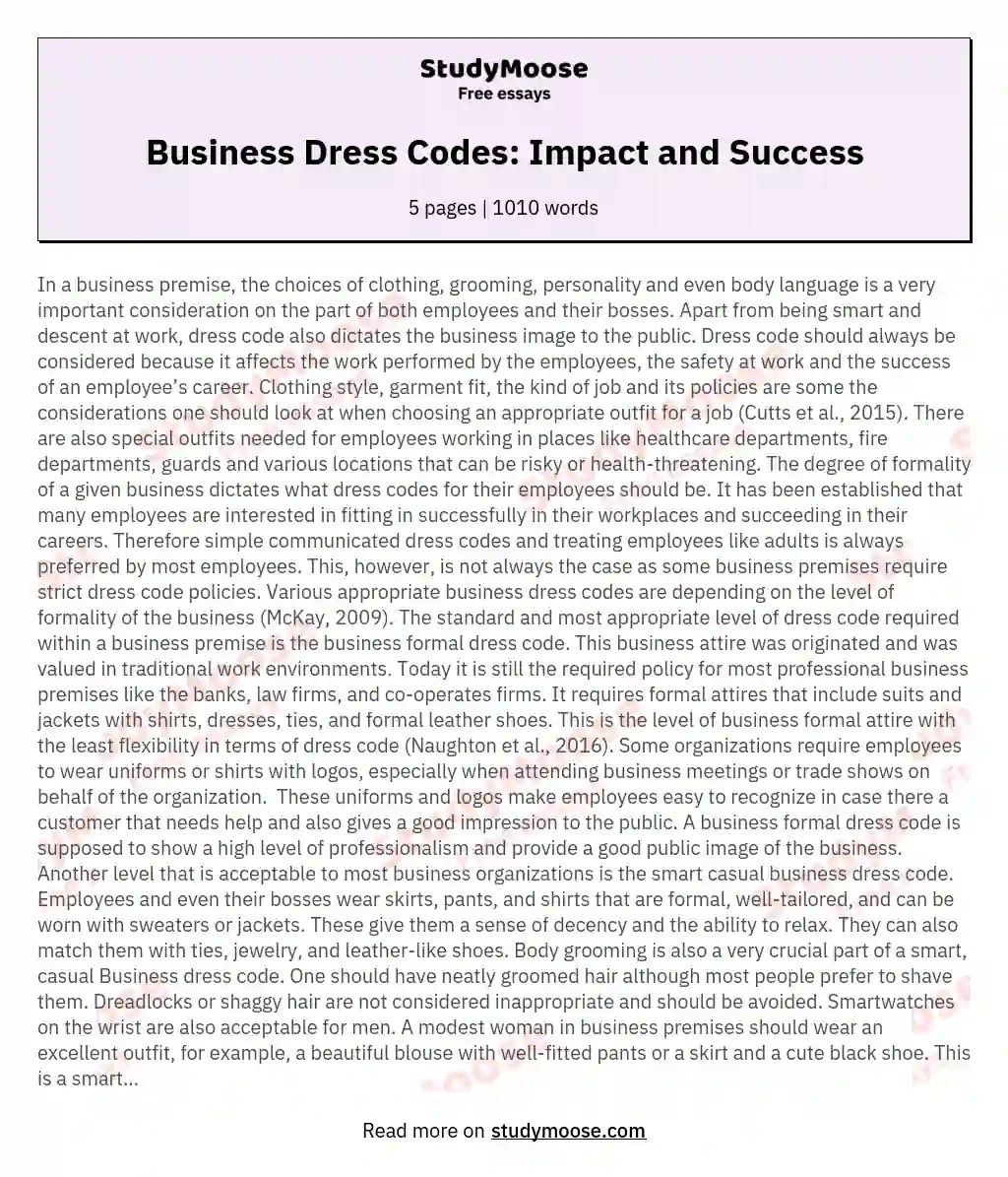 Formal and casual dress code Essay Dresses Images 2022