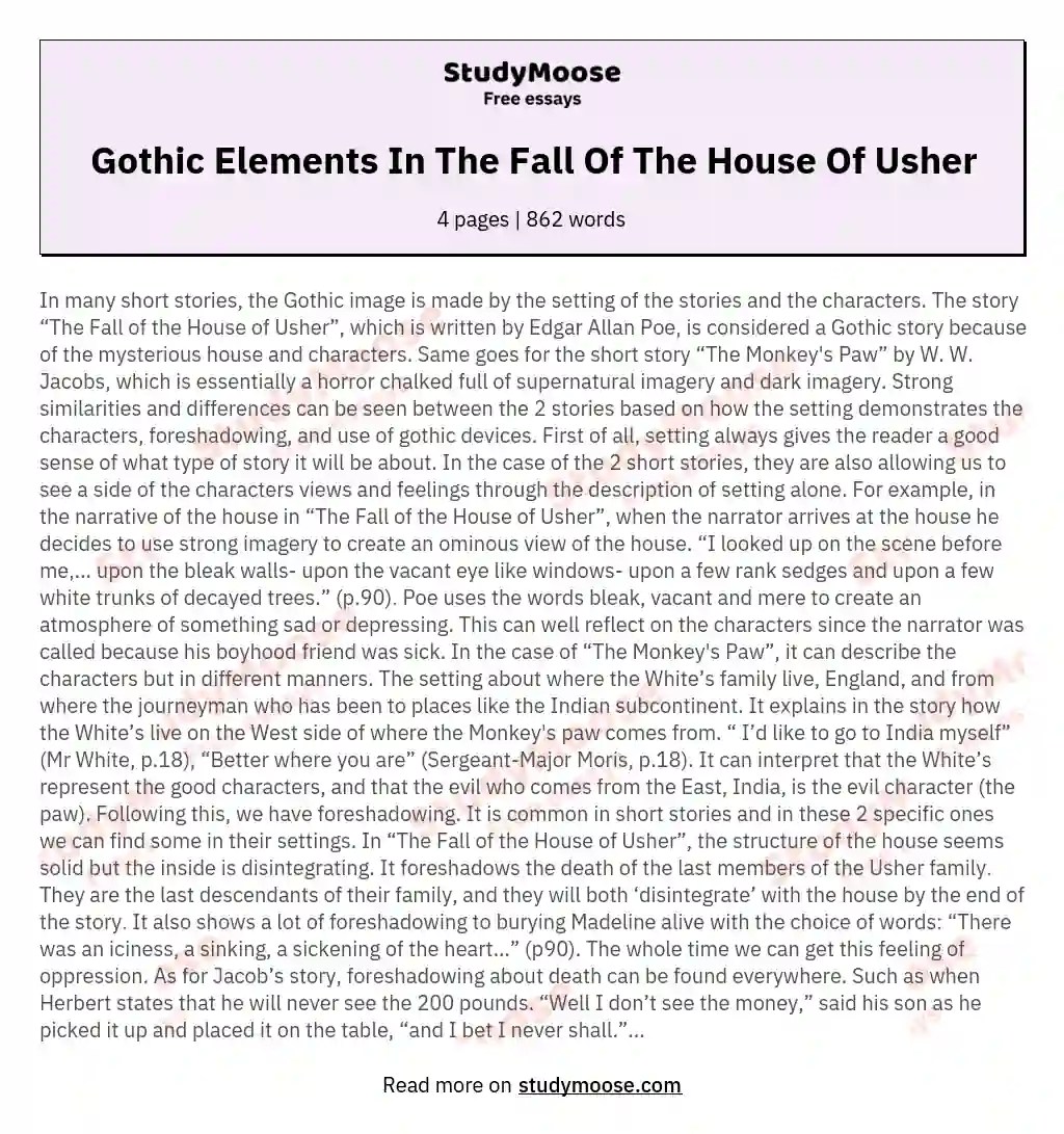 🎉 Gothic elements in the fall of the house of usher. Gothic Elements In