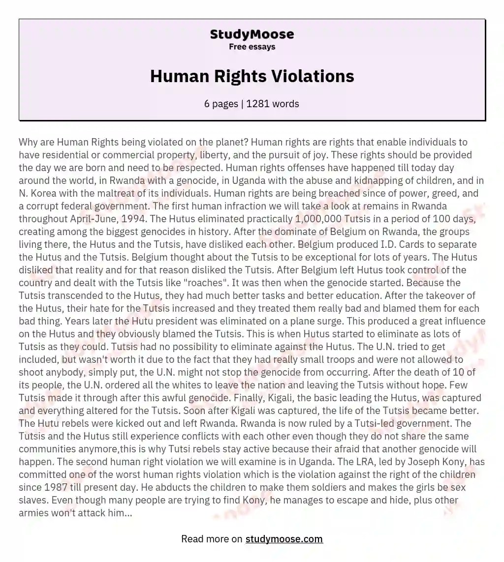 What Is Human Rights Essay