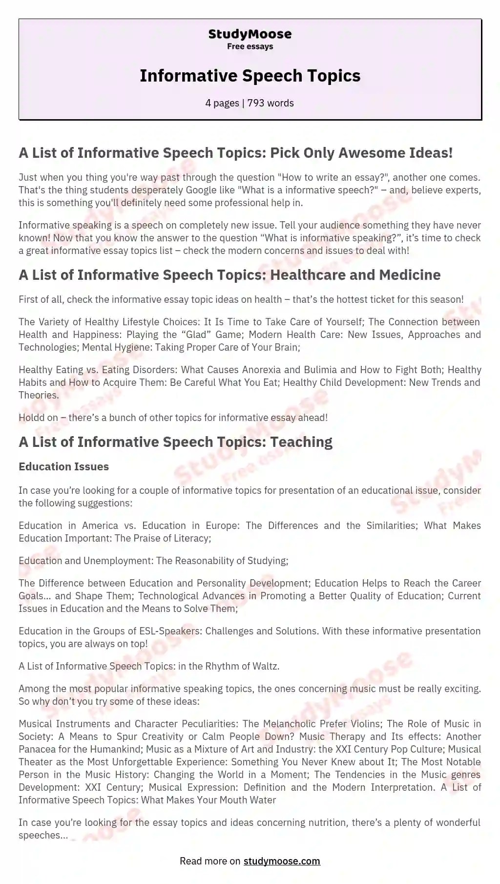 🌷 Informative speech topics about education. 80+ Informative Speech