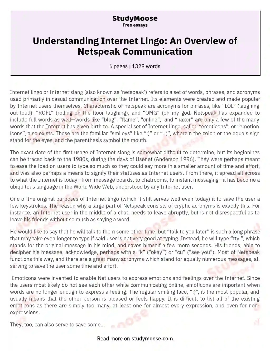 Understanding Lingo An Overview of Netspeak Communication