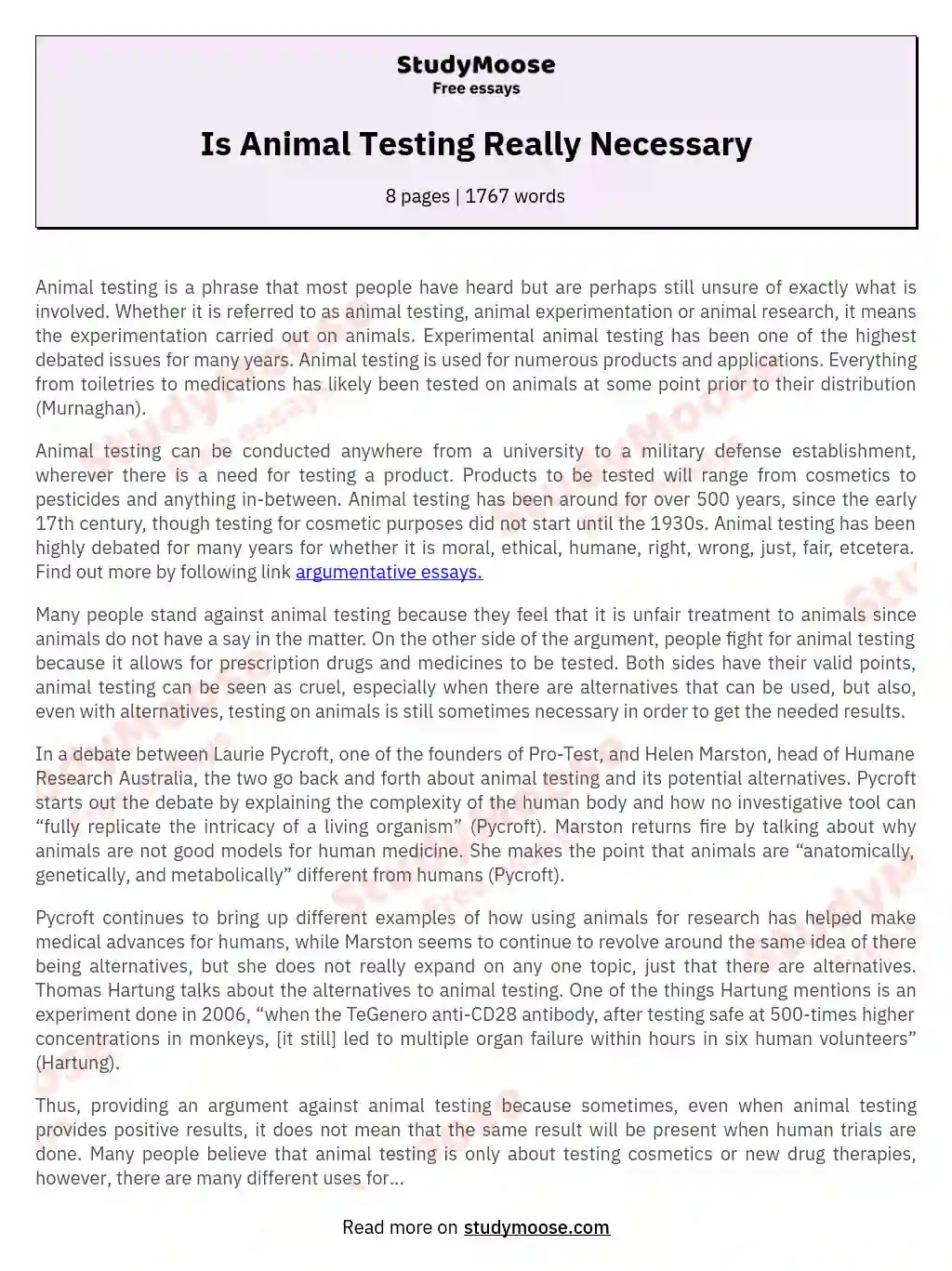 Top 129 + Animal testing introduction