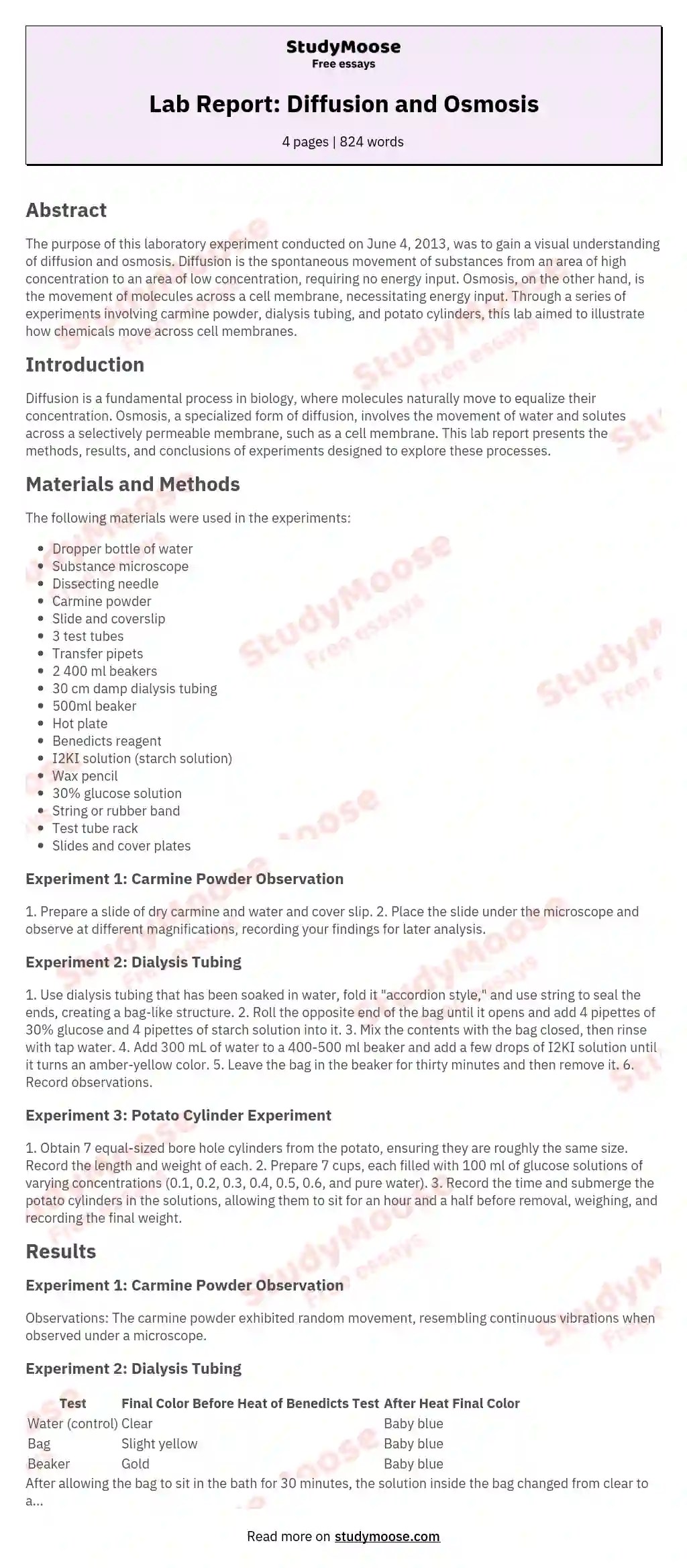Osmosis And Diffusion Experiment Dialysis Tubing vrogue.co
