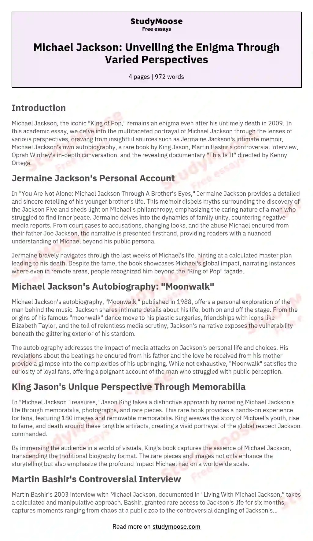 Michael Jackson Unveiling the Enigma Through Varied Perspectives Free