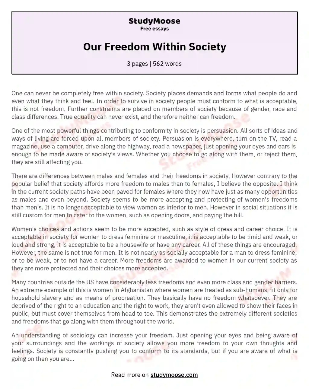 What is true freedom essay. What Is True Freedom?. 20221016
