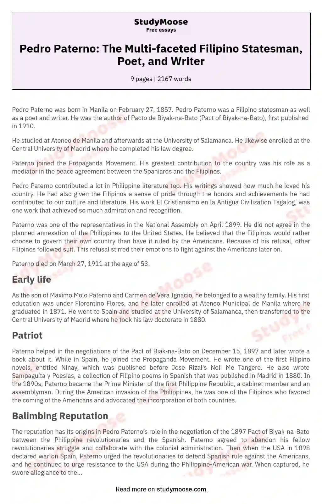 Pedro Paterno The Multifaceted Filipino Statesman, Poet, and Writer