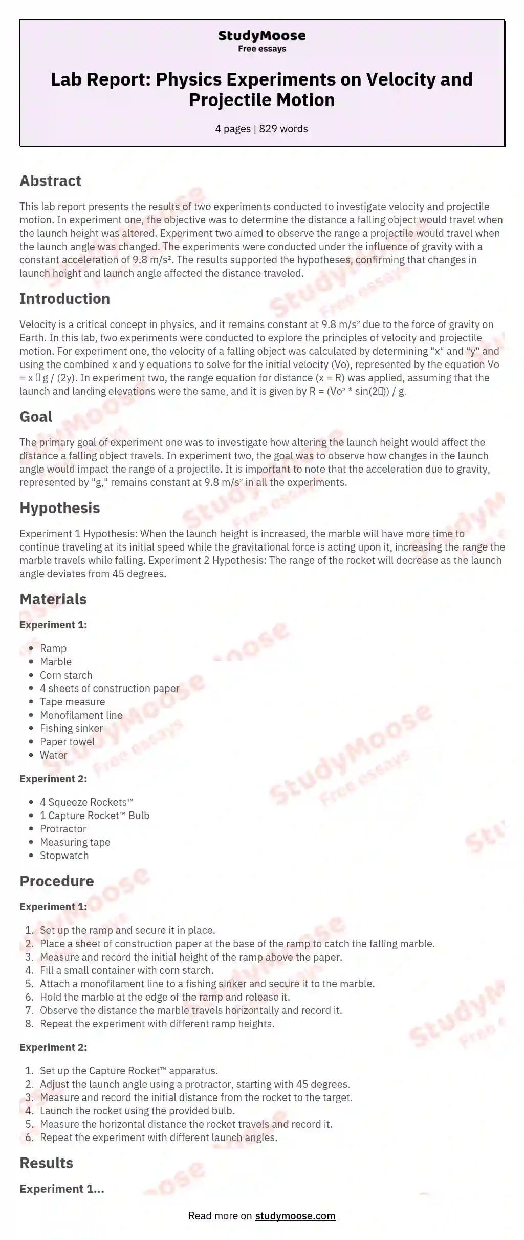 Projectile Launcher Lab