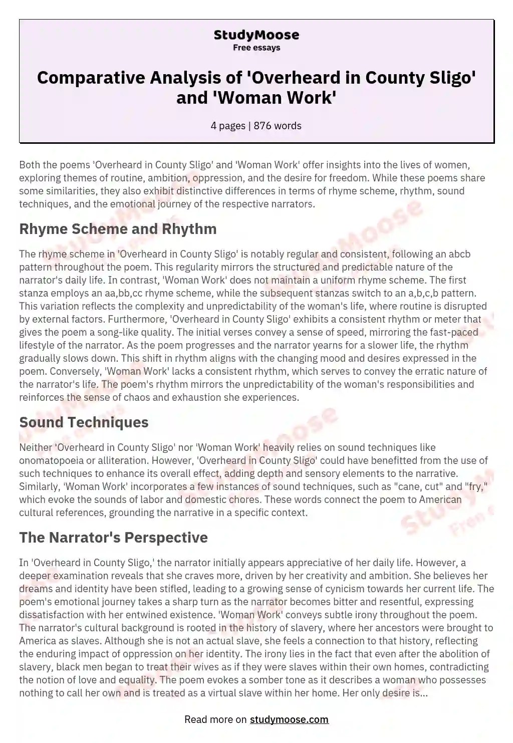 Regular consistent ABCB rhyme scheme Free Essay Example