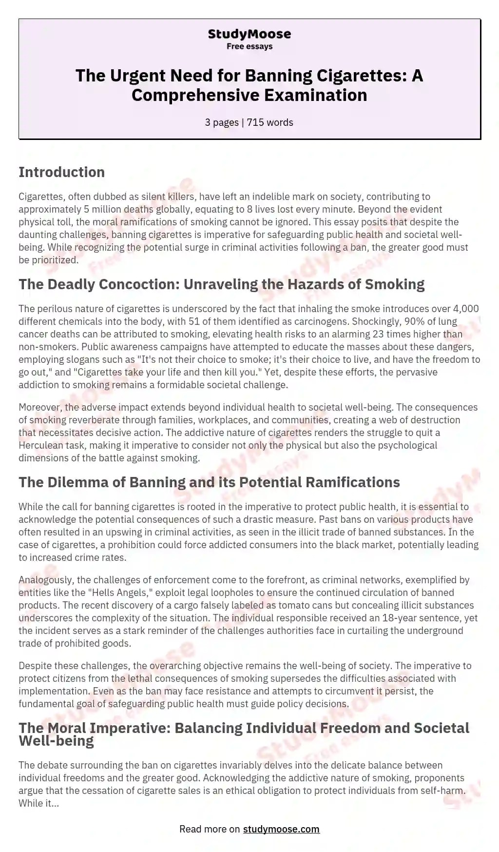 🏆 Argumentative essay on cigarettes. Argumentative Essay On Smoking