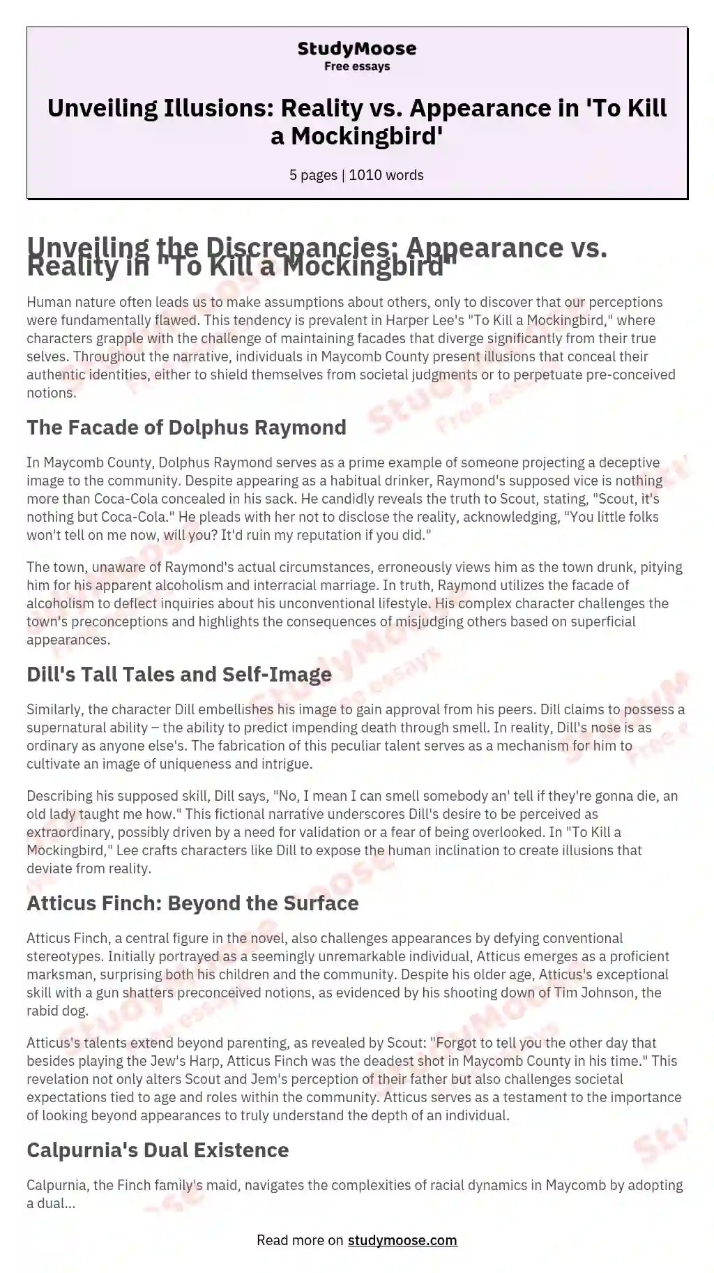 Unveiling Illusions Reality vs. Appearance in 'To Kill a Mockingbird