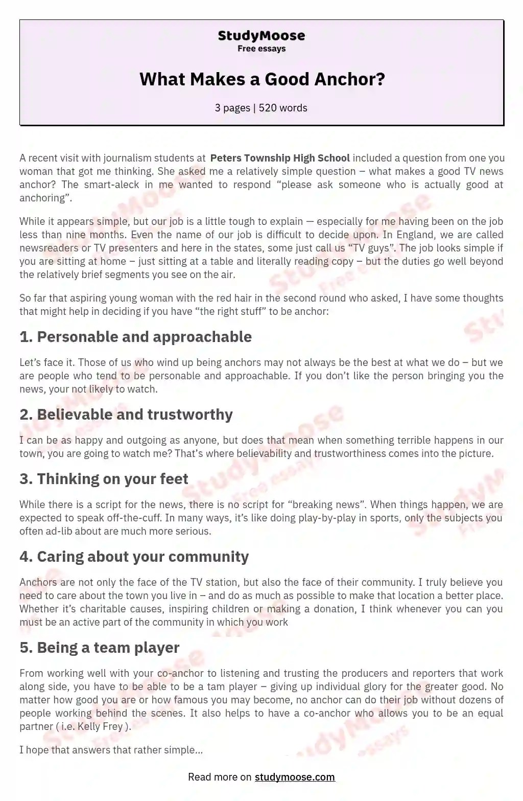 How To Be A Good Anchor Crazyscreen21