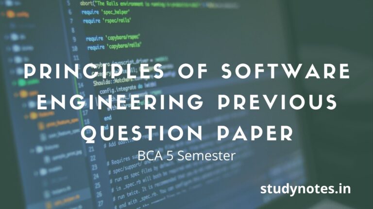 BCA Degree Principles of Software Engineering Previous Question Paper BCA Degree Principles of Software Engineering Previous Question Paper