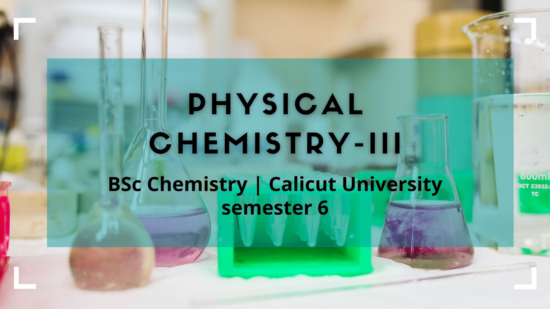 Physical Chemistry III Previous Question Paper for BSc Chemistry