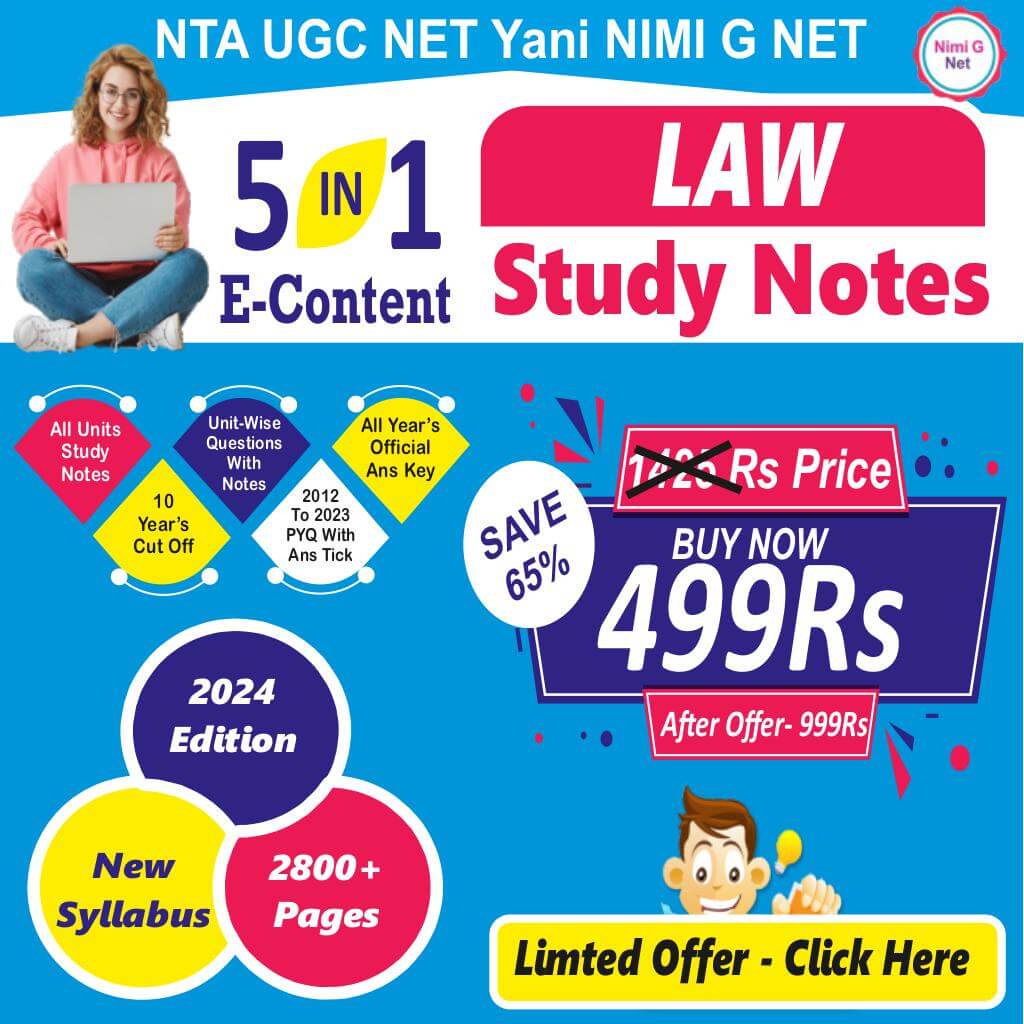 UGC Net LAW Study MaterialWith Mcq, PYQ Paper With Ans Tick, Syllabus