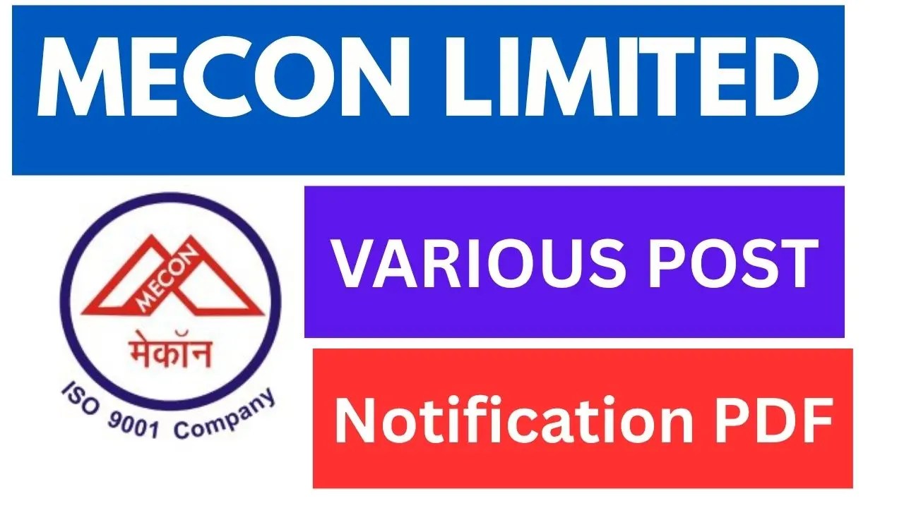 Mecon 2025 MECON Limited Recruitment 2025 Apply Online for Engineer Posts Study