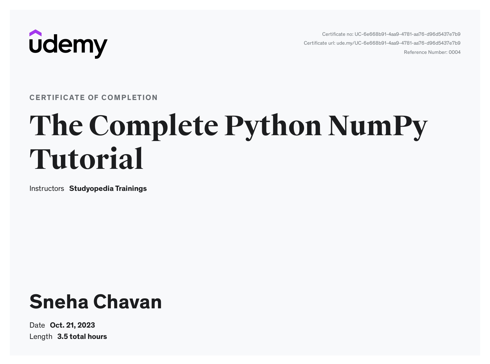 NumPy Tutorial Studyopedia