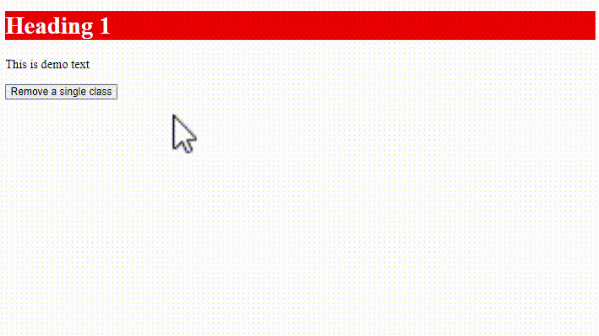 JQuery Remove CSS Class Studyopedia