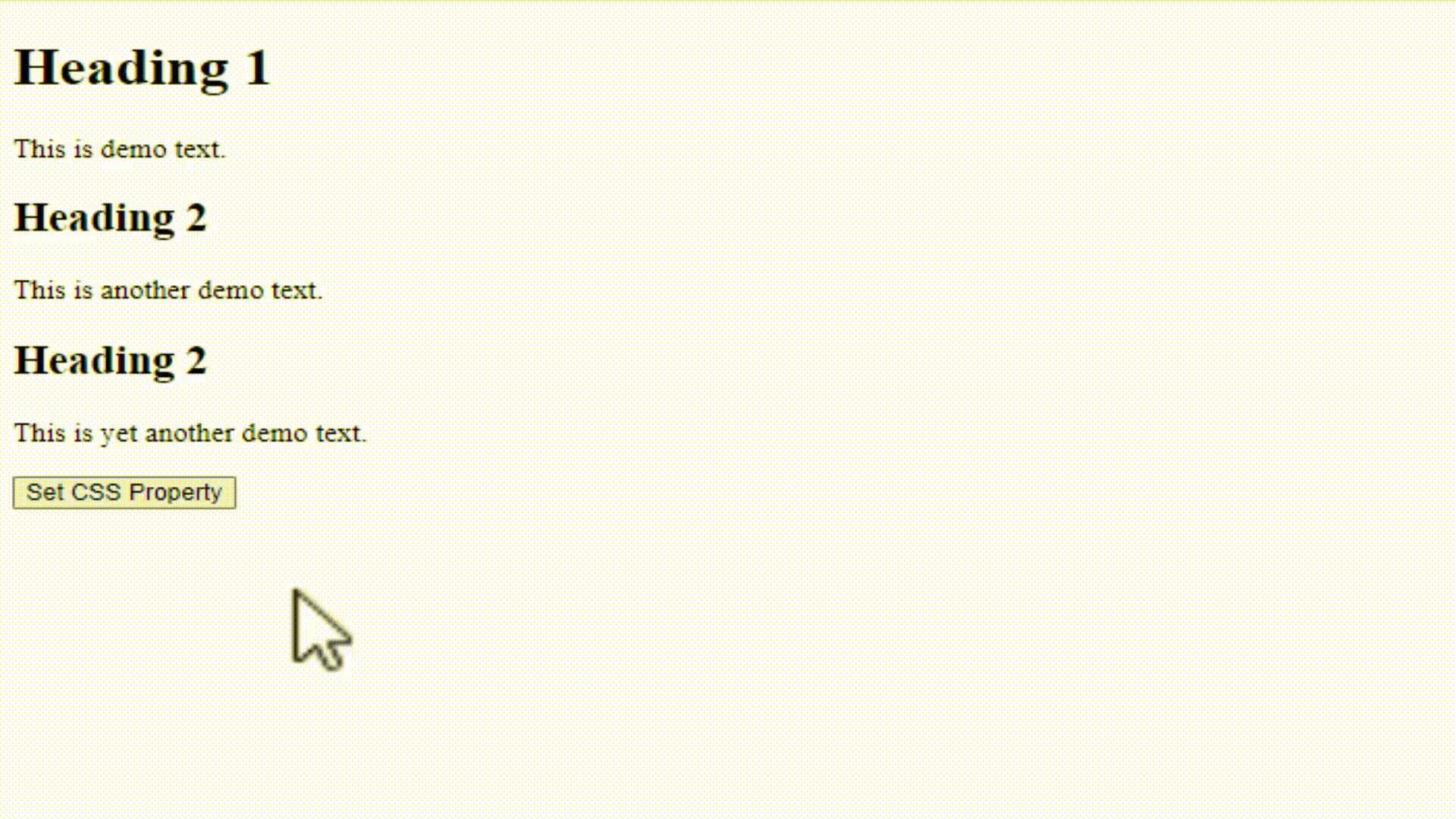 jQuery Set CSS Properties Studyopedia