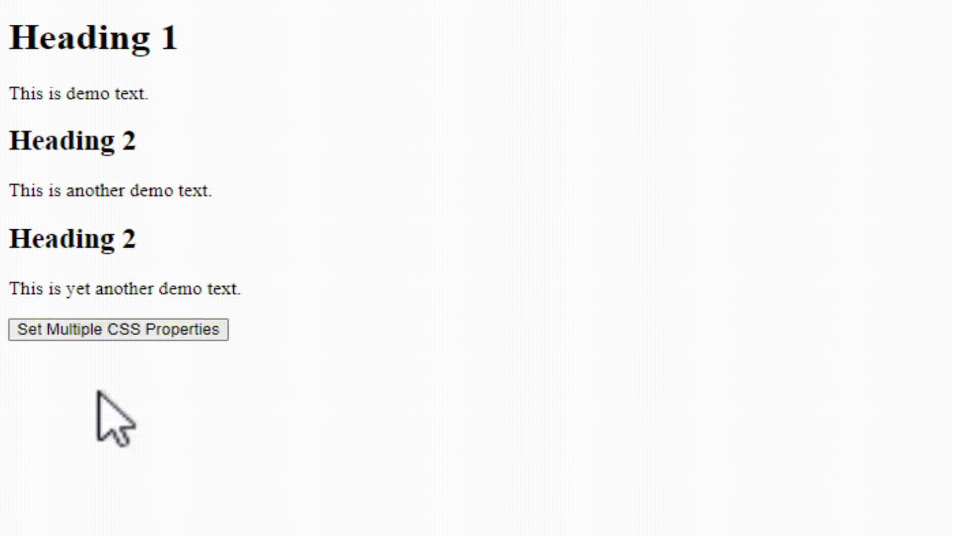 jQuery Set CSS Properties Studyopedia