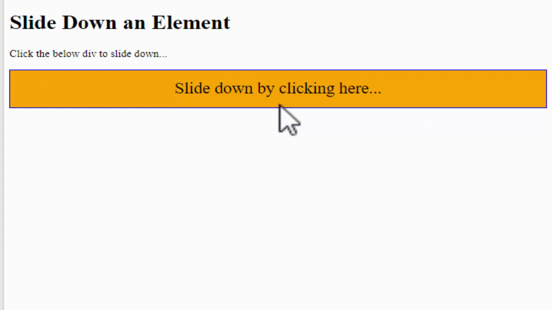 jQuery Slide an Element Studyopedia