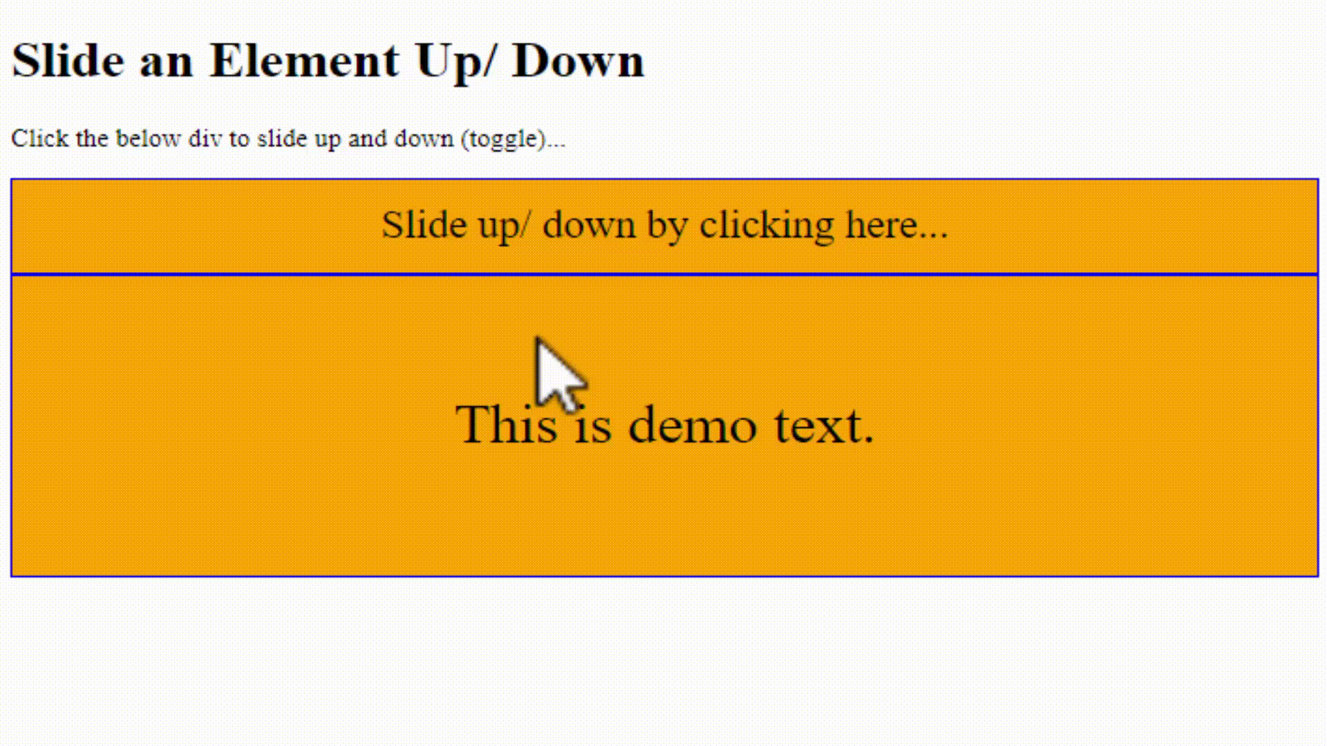 jQuery Slide an Element Studyopedia