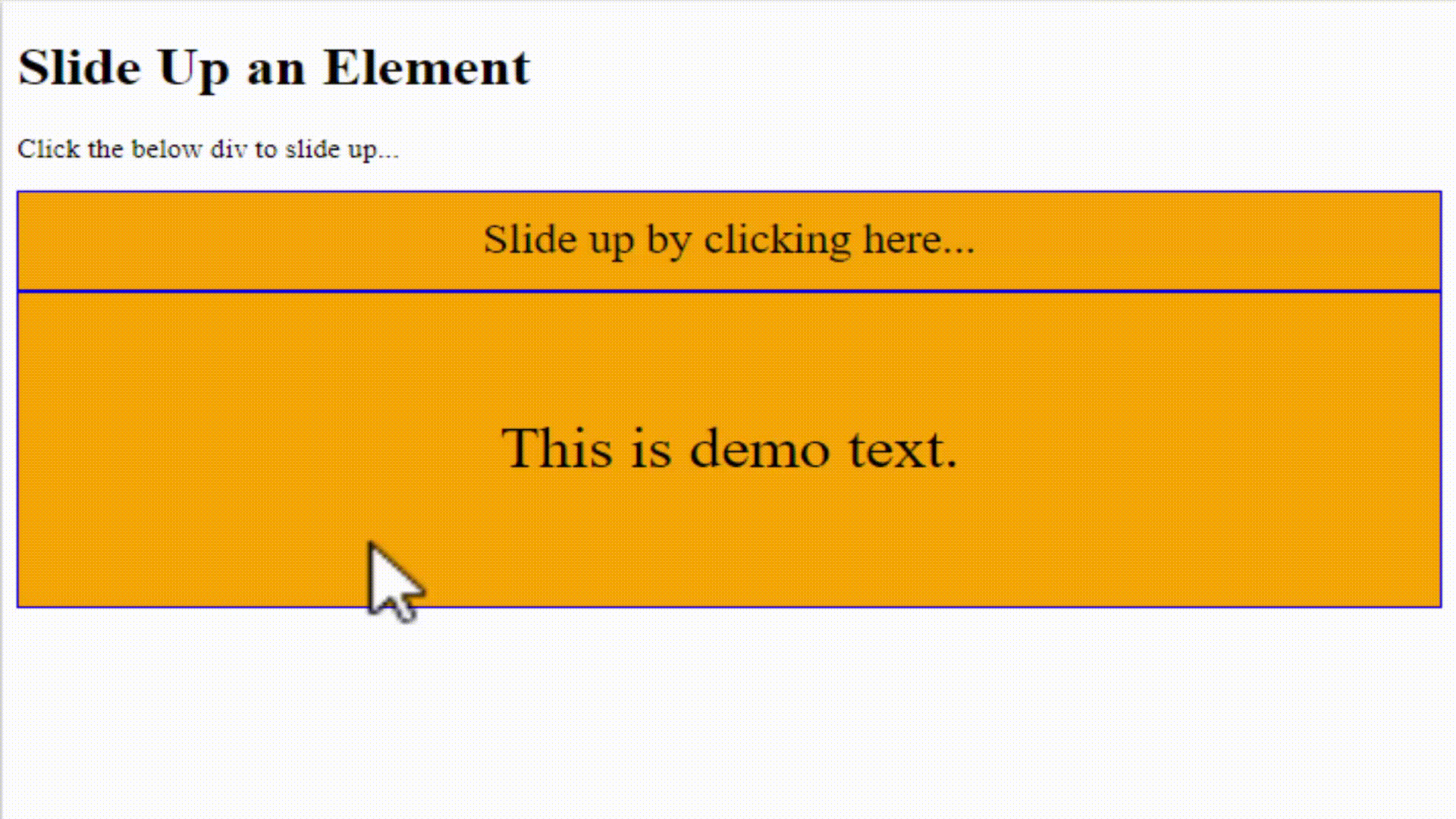 jQuery Slide an Element Studyopedia