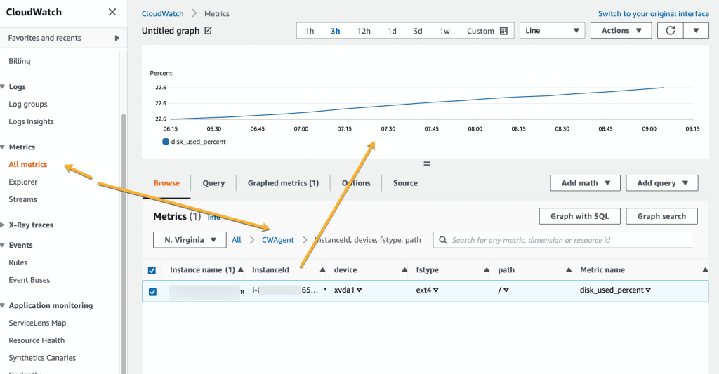 Monitor disk usage EC2 Ubuntu instance Studyraft