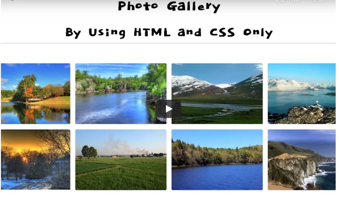 Make Photo Gallery By Using HTML and CSS Study Read Educate