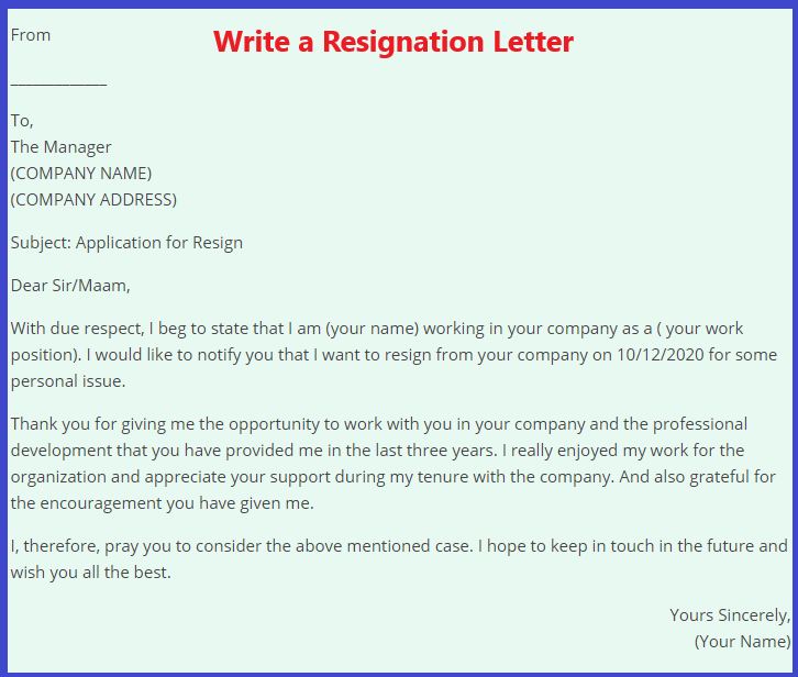 How to write a Resignation letter with sample Free Education