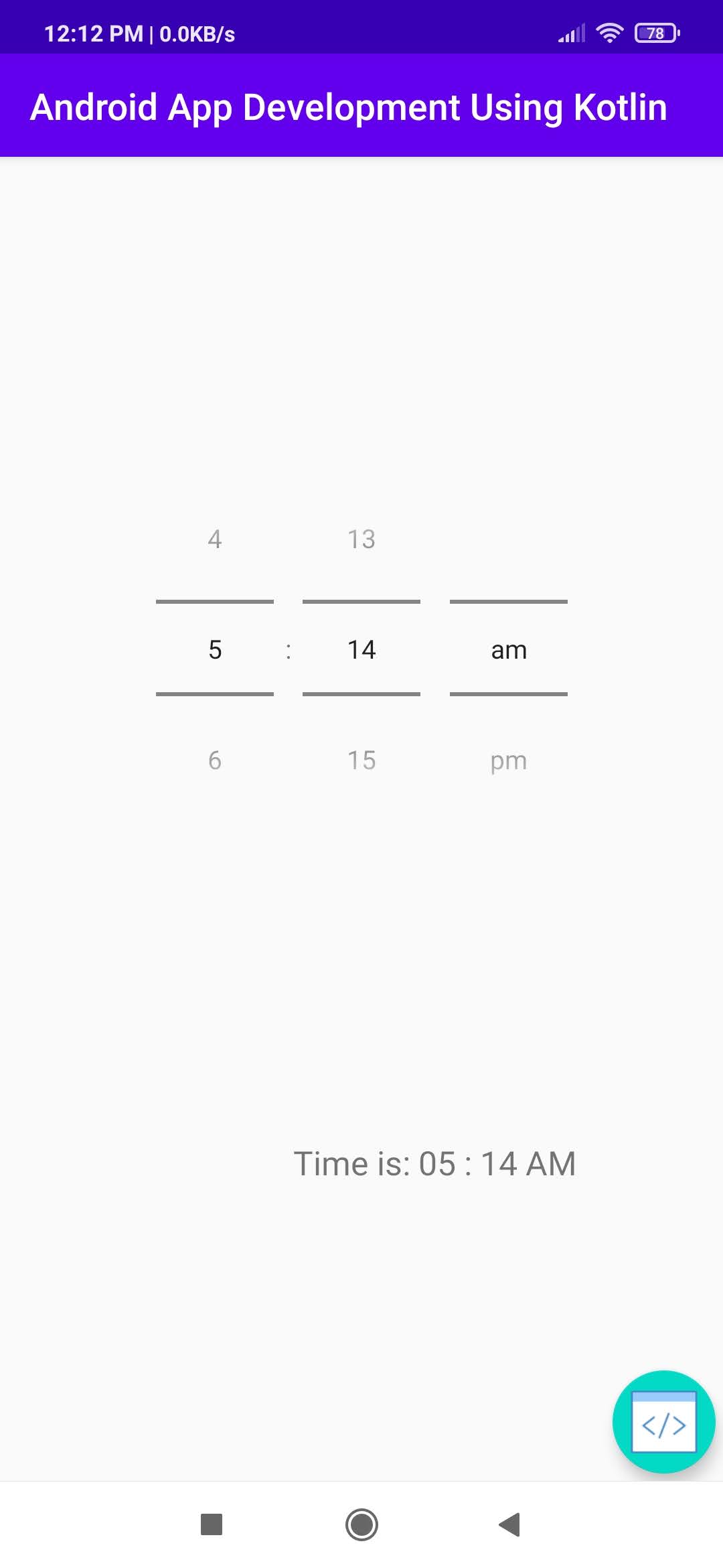 Timepicker Android Kotlin Example in Android Studio Free Education