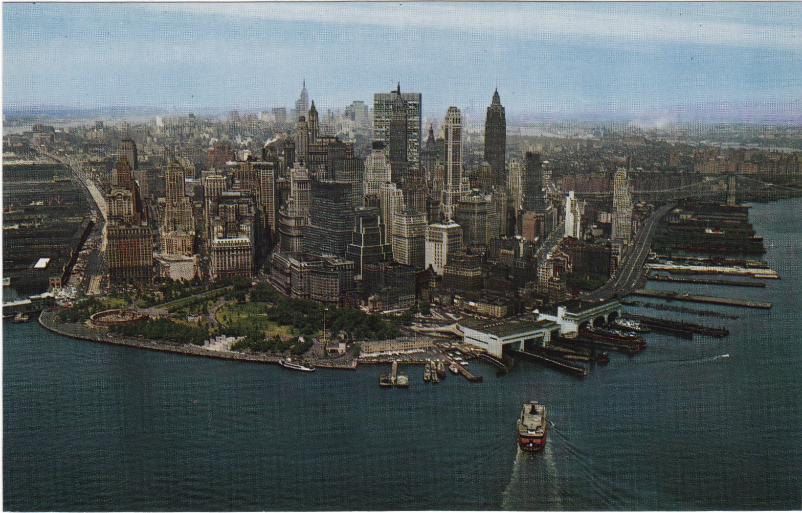 Color Aerial Postcard Views of Manhattan's Skyline In The 1960s & 70s