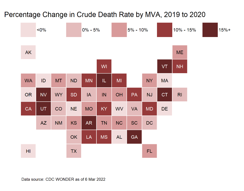 STUMP » Articles » Motor Vehicle Accident Deaths, Part 3 Geographical