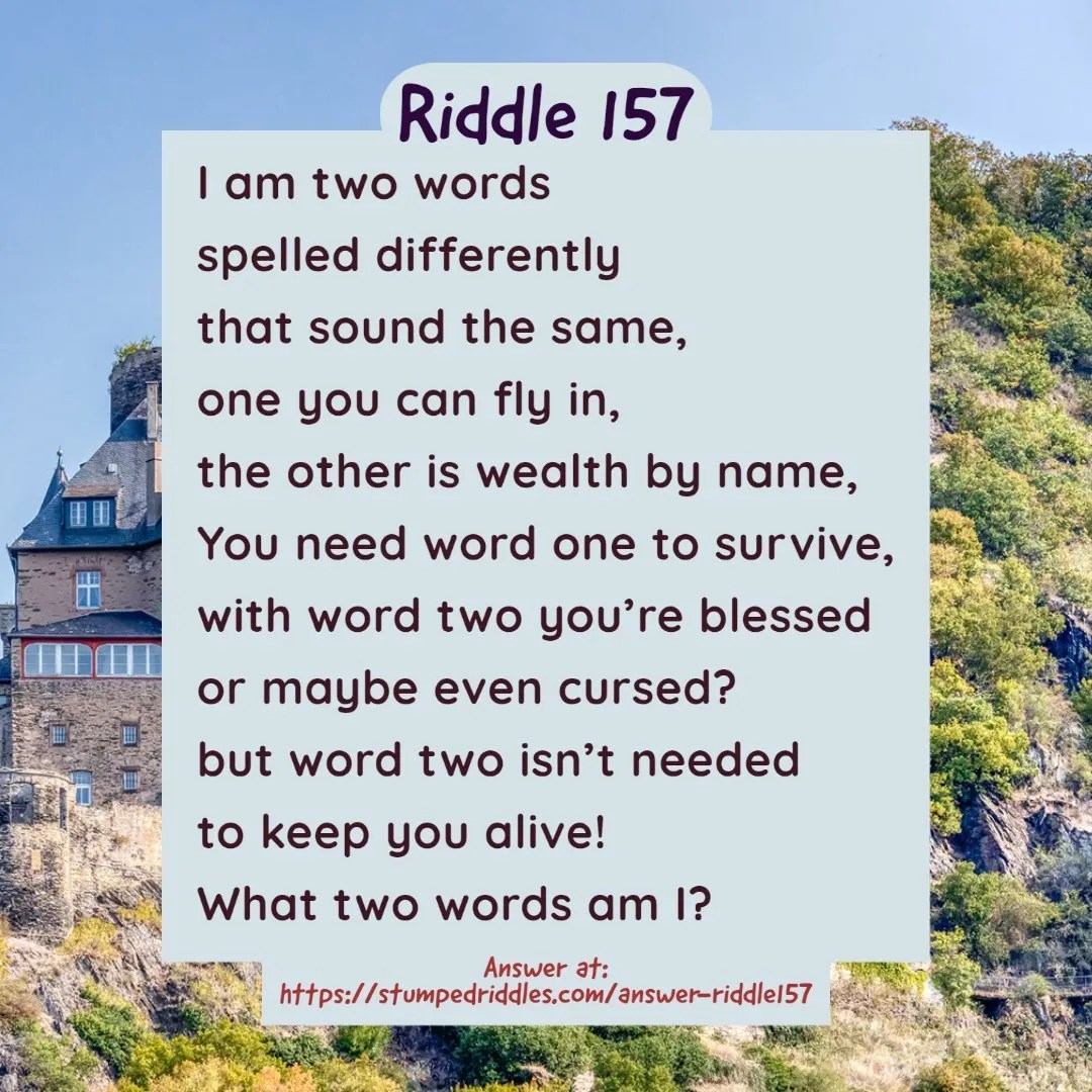 157. A Double Word Riddle Related to Breathing and a Benefit