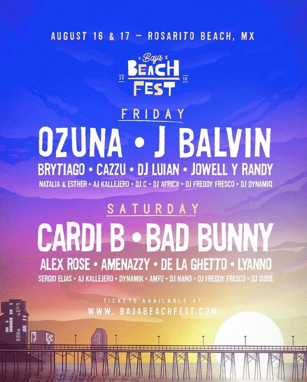 Look! Cardi B, Bad Bunny, J Balvin, & Ozuna To Headline Baja Beach Fest