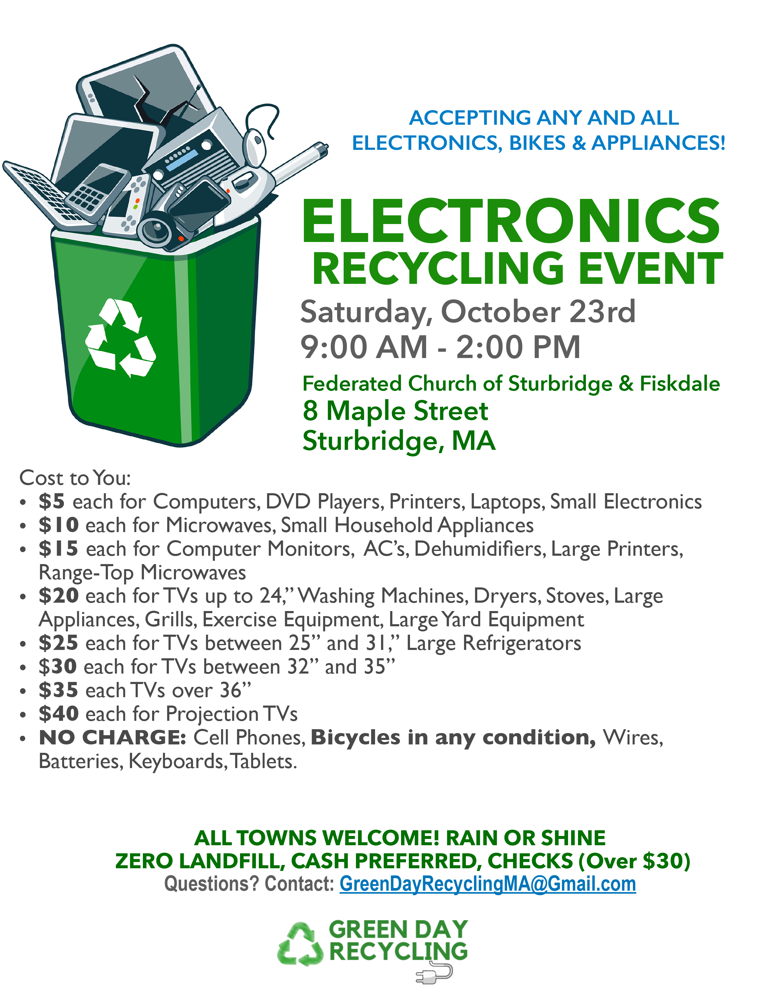 SFC to host Technology Recycling Event Sturbridge Federated Church