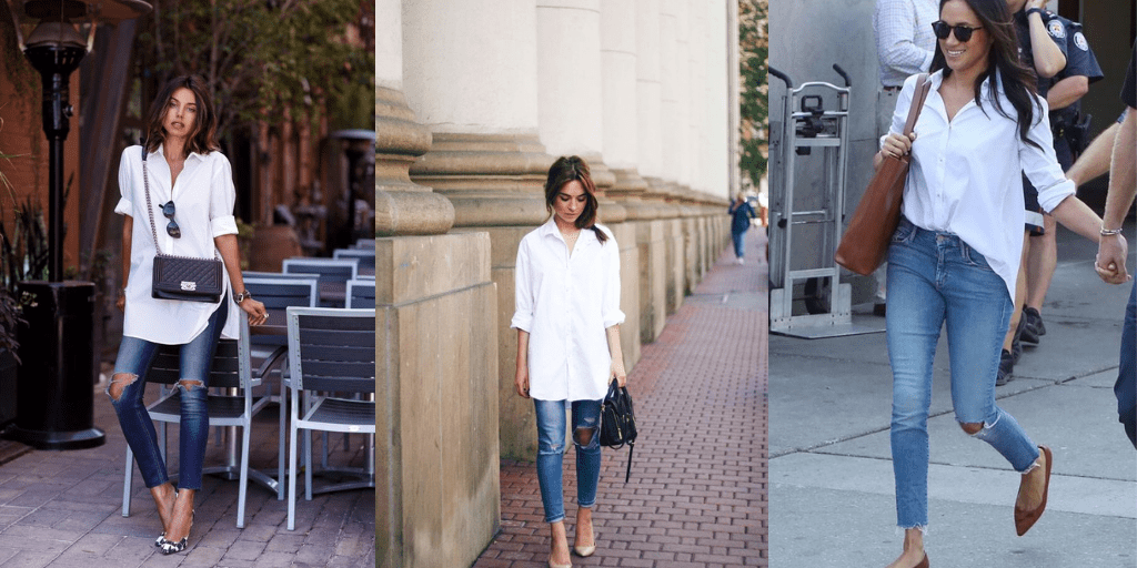 Here are some great boyfriend shirt outfits you can create Styl Inc