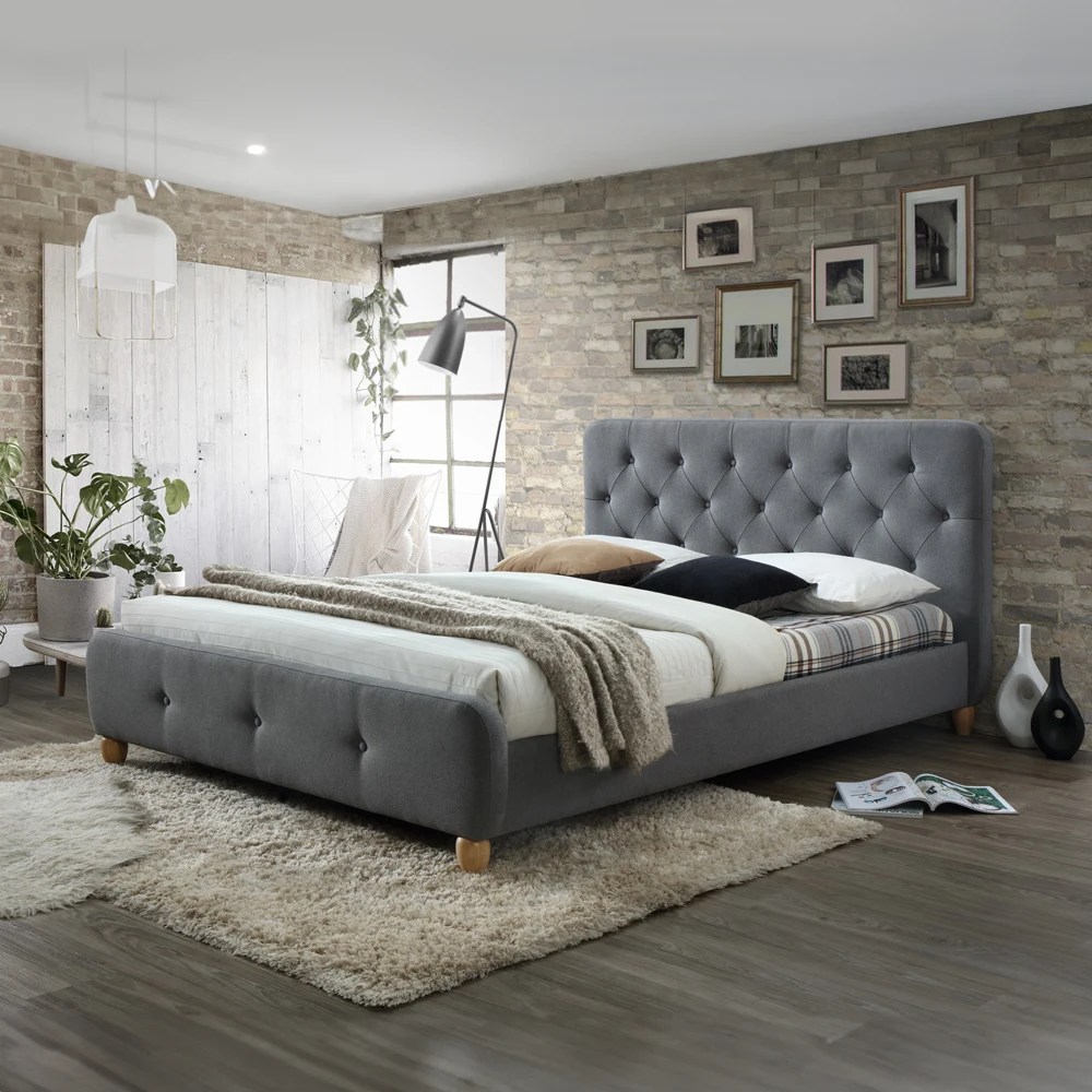 LACEY Queen bed,Grey Styla