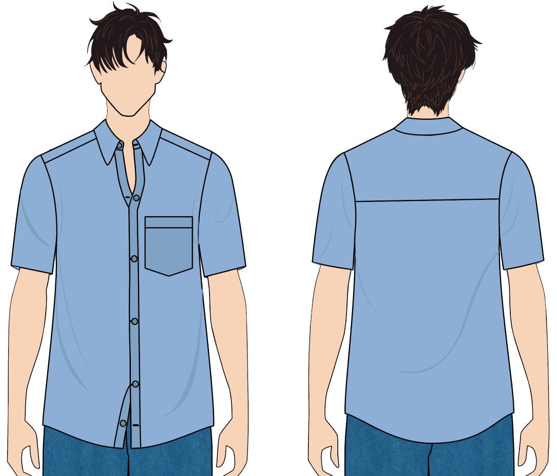 Men’s Slim Fit Shirt Pdf Pattern Download