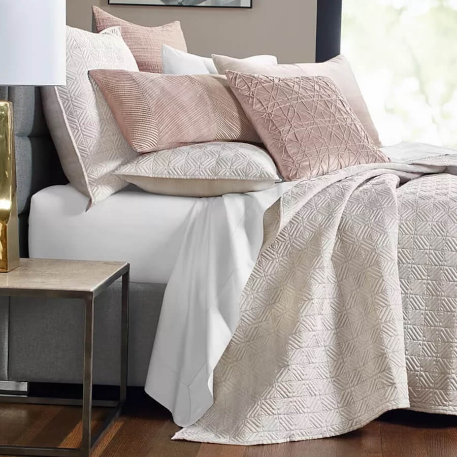 Hotel Collection Woodrose 2 Quilted STANDARD Shams Light Pink
