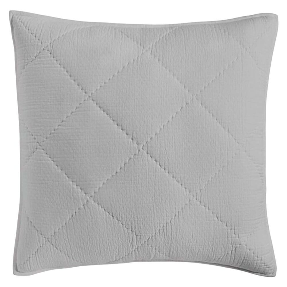 Hotel Collection Diamond Dobby Quilted Euro Sham Gray