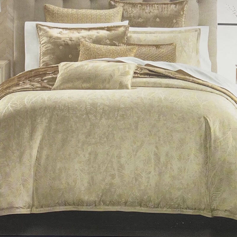 Hudson Park Ethereal Full/Queen Duvet Cover Gold STYLE4BEDDING