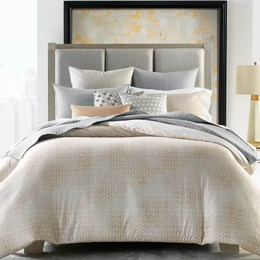 Hotel Collection Bedford Geo King Comforter Set Natural / Gray