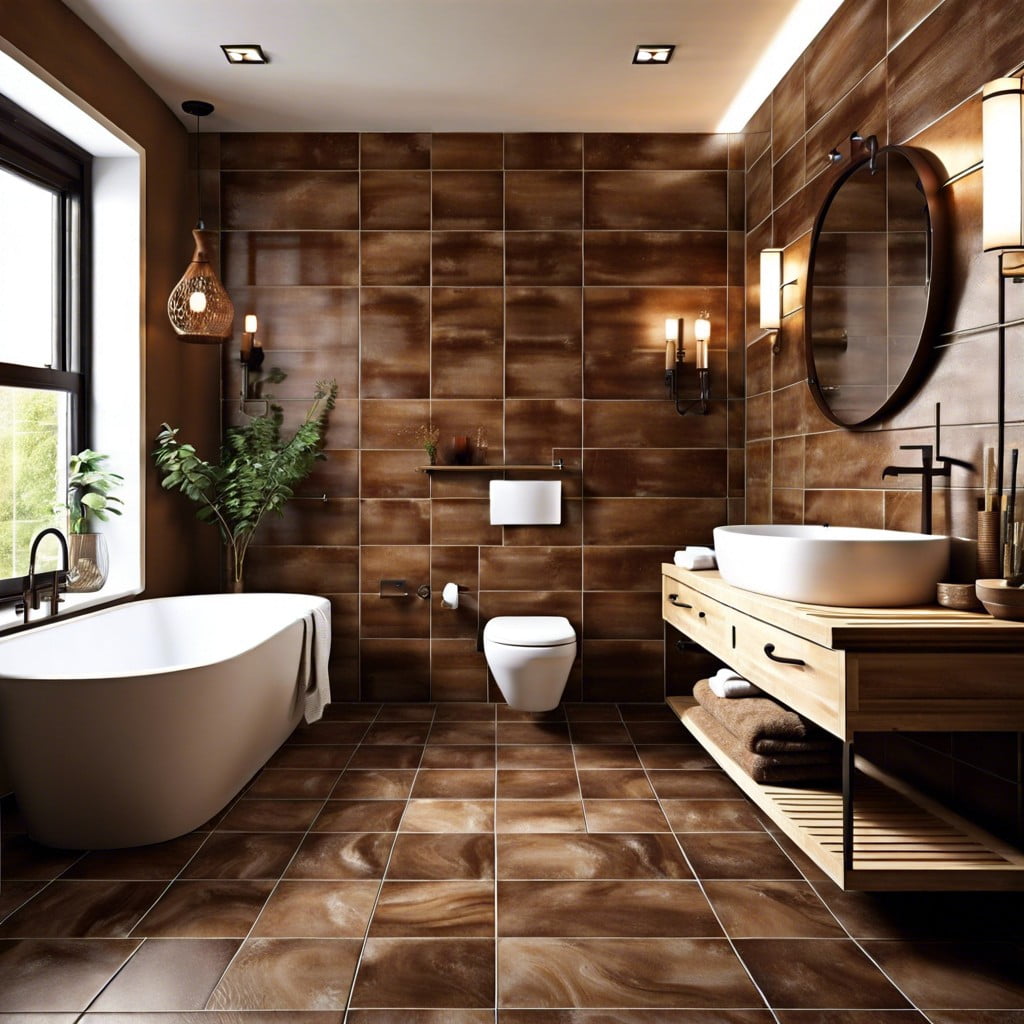 30 Brown Tile Bathroom Ideas for a Stylish Remodel