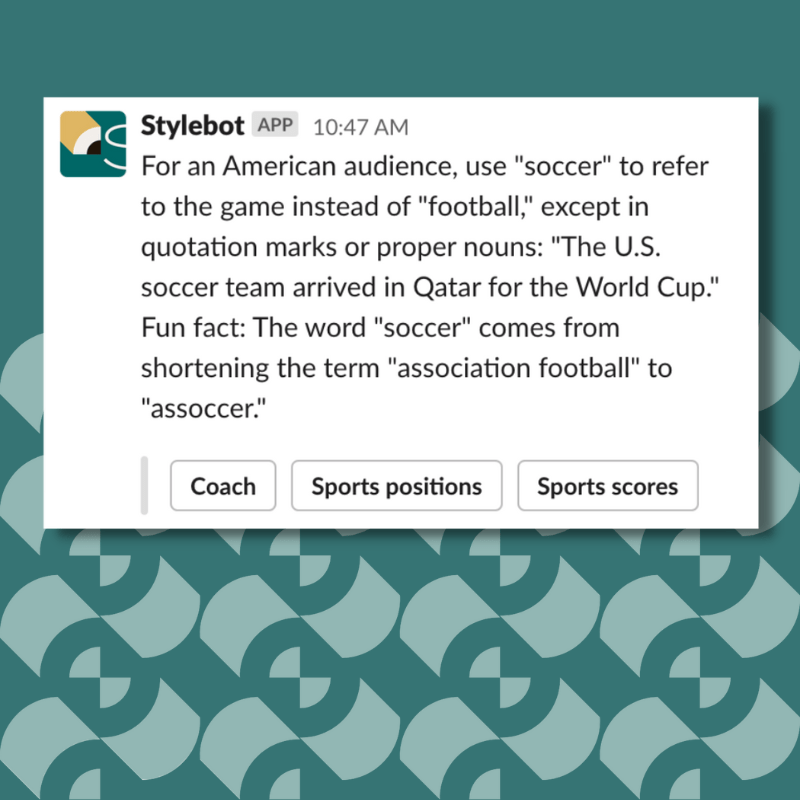 Why the U.S. uses "soccer" instead of "football" Stylebot