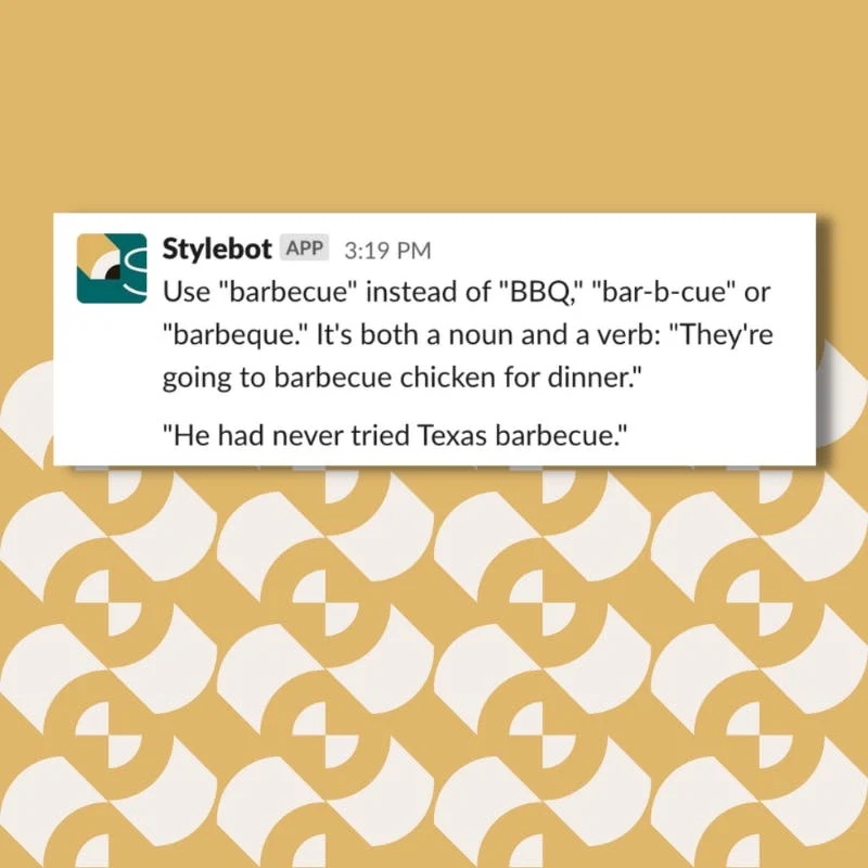 Why you should use "barbecue" instead of "BBQ" Stylebot